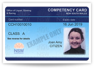 RSA NSW competency card front